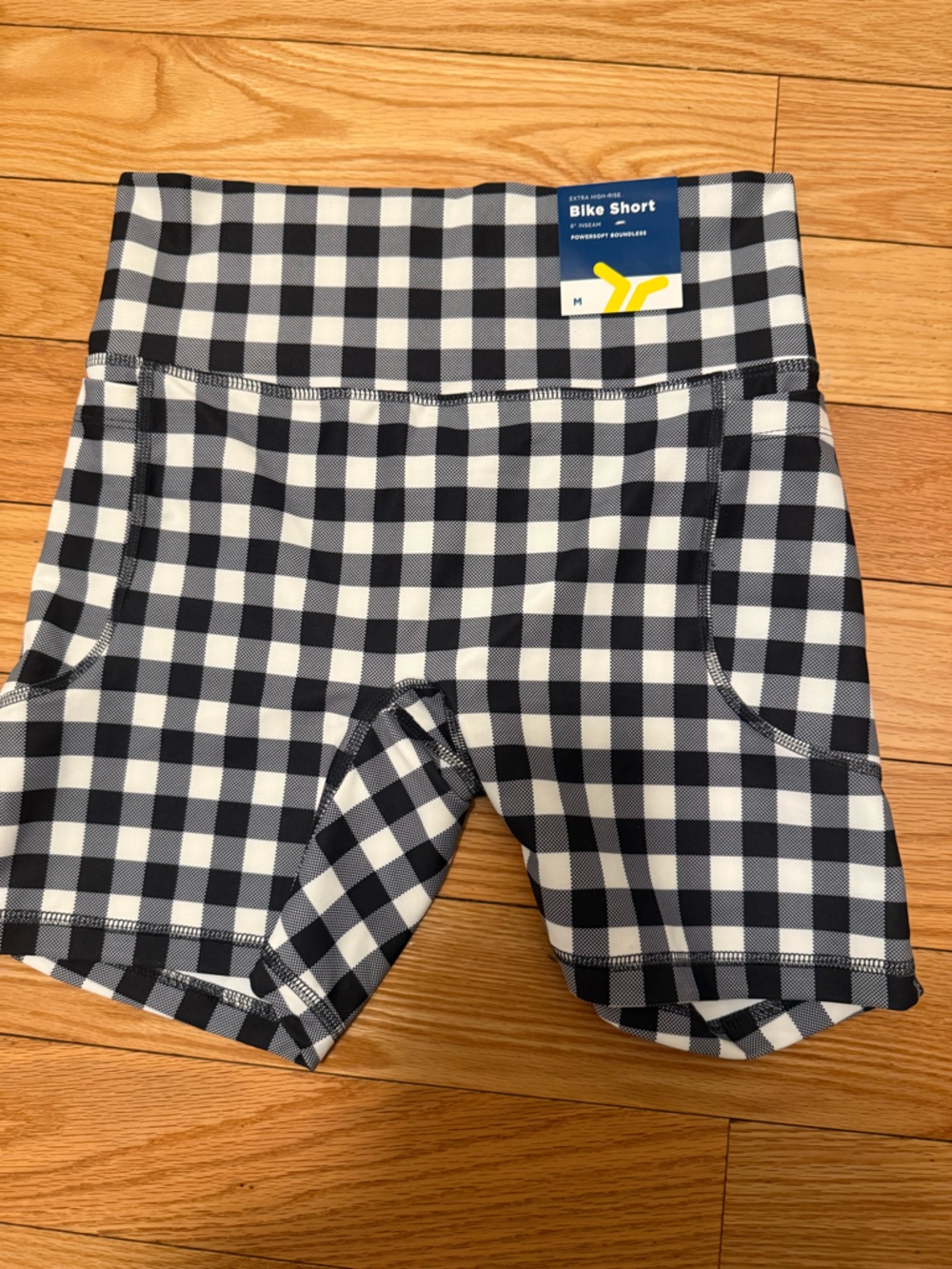 NWOT Old Navy Black and White Gingham Bike Shorts